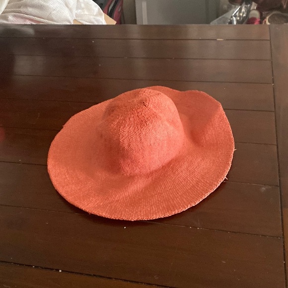 Hat straw pink orange beige white nice design - Picture 1 of 8